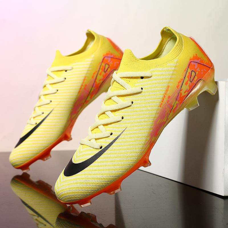 New Men Football Boots Training Cleats Soccer Shoes Adult Outdoor Sport Boys Long Spikes Non Slip Breathable Match Comfortable