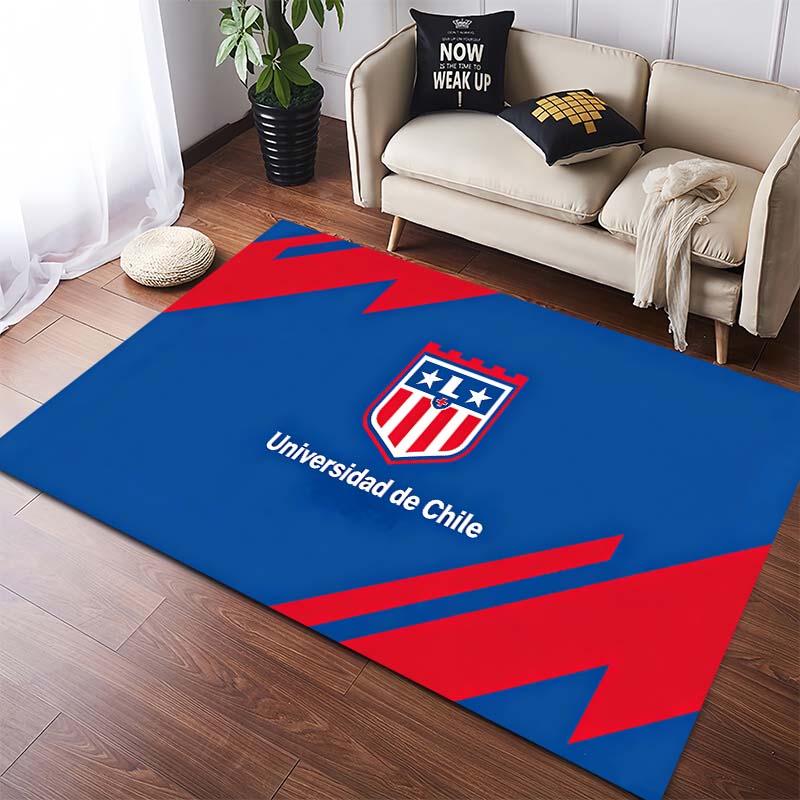 Universidad de Chile Football Club Badge Print Anti-slip Area Rug Black Background Living Room Bedroom Decor Floor Mat For Sports Fans