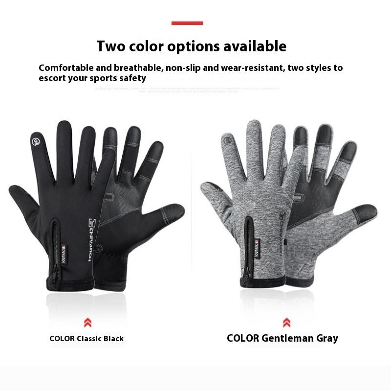 1 Pair Motorcycle Gloves Winter Thermal Lined Winter Water Resistant Skin-friendly Touch Screen Outdoor Moto Riding Ski Gloves