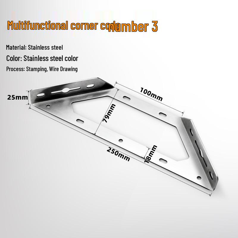 90° Thickened Stainless Steel L-Shaped Support Bracket