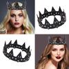 Gothic Queen Tiara Leather Spiked Crown Cosplay Costume Carnival Fancy Dress