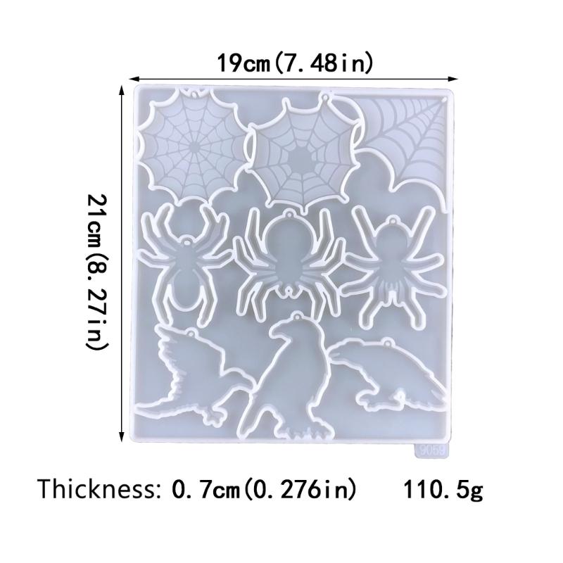 Glossy Silicone Resin Molds Halloween Spiders Keychain Mold DIY Pendant Ornaments Jewelry Epoxy Resin Crafting Mold
