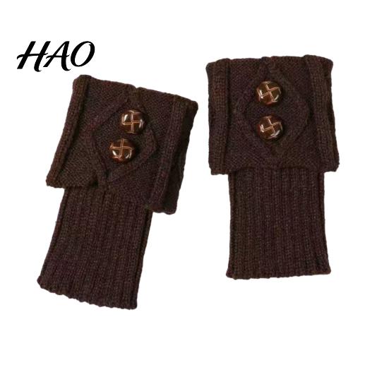 Buttoned Leg Cuffs Women Warmers Knitted Gaiters with Buttons Warm Boot Cuff Sock Jacquard Girl Short for Autumn Winter Daily Outings Street