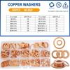Solid Pure Copper Flat Washers Gasket Seal Ring M5 M6 M8 M10 M12 M14 M16 Metric Crush Washers For Sump Plug Oil Pipe Boat Repair Oil Drain Plugs 3