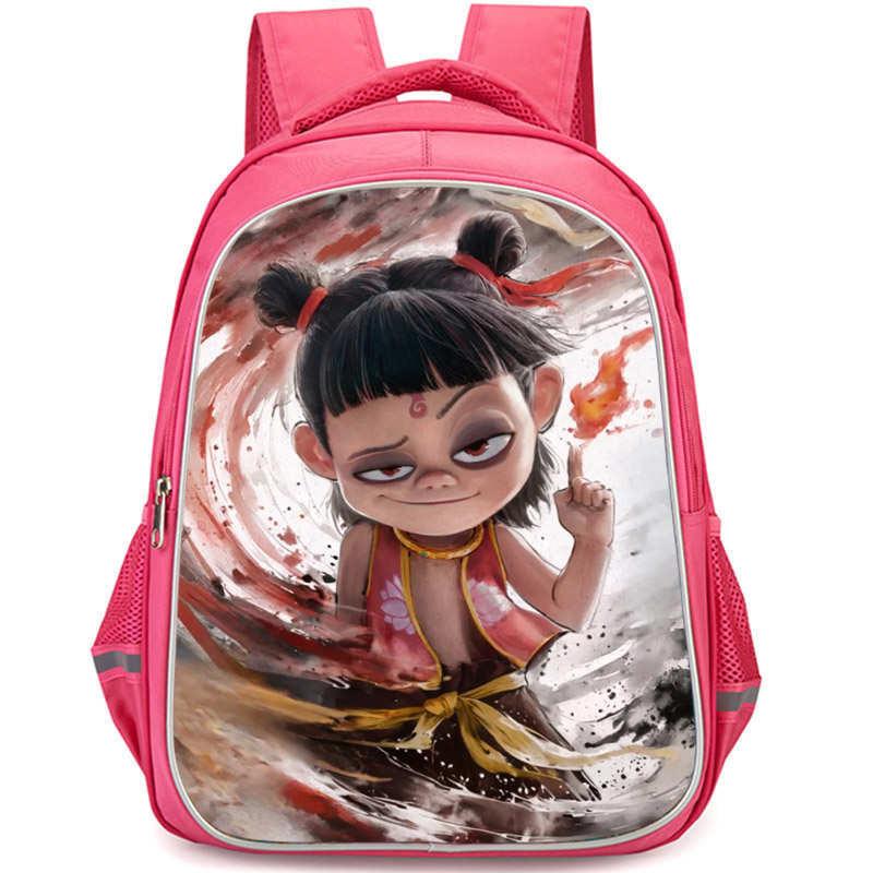 Nezha 2 Mo Tong Nao Hai Ao Bing Girls School Backpack Lightweight Oxford Bookbag Large Capacity For Elementary Students