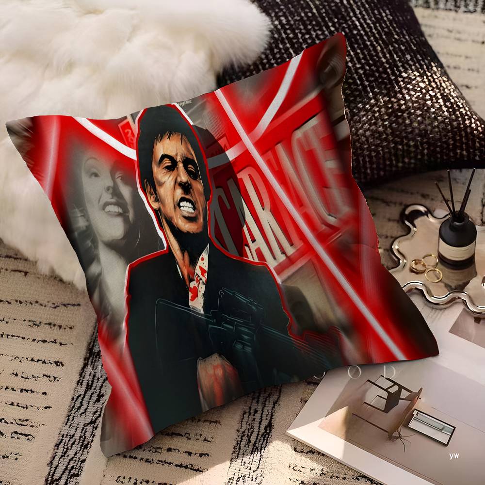 SScarface Tony Montana Cartoon Pillowcase Toon Gift Cushion Cover Bedroom Home Sofa Chair Seat Decor Pillow Case