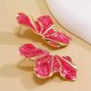 Enamel Flower Stud Earrings for Women Red Green White Girl Korean Delicate Daily Life Minimalist Jewelry Girlfriend Gift