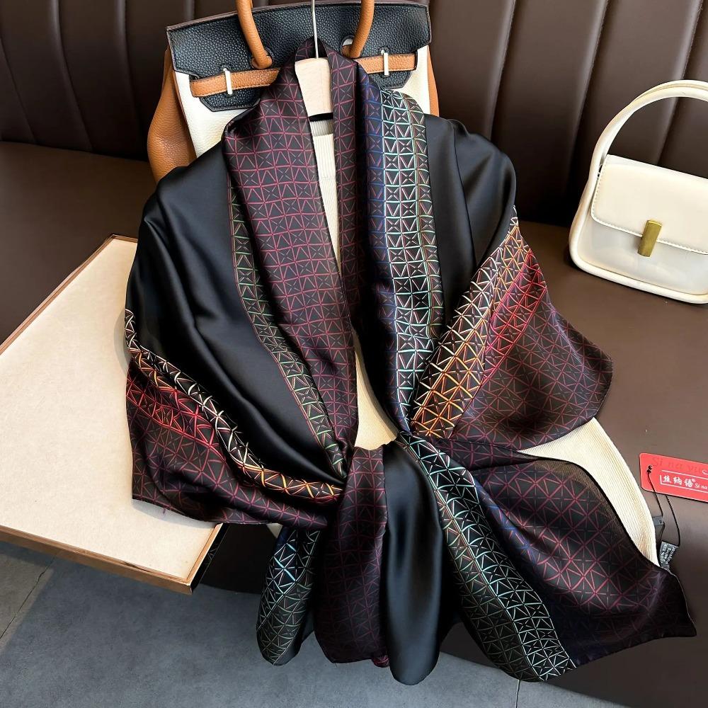 Spring Summer Scarf Women's Luxury Designer Scarf Silky Smooth Scarf Soft Muslim Headband Shawl Long Beach Towel 90x180cm