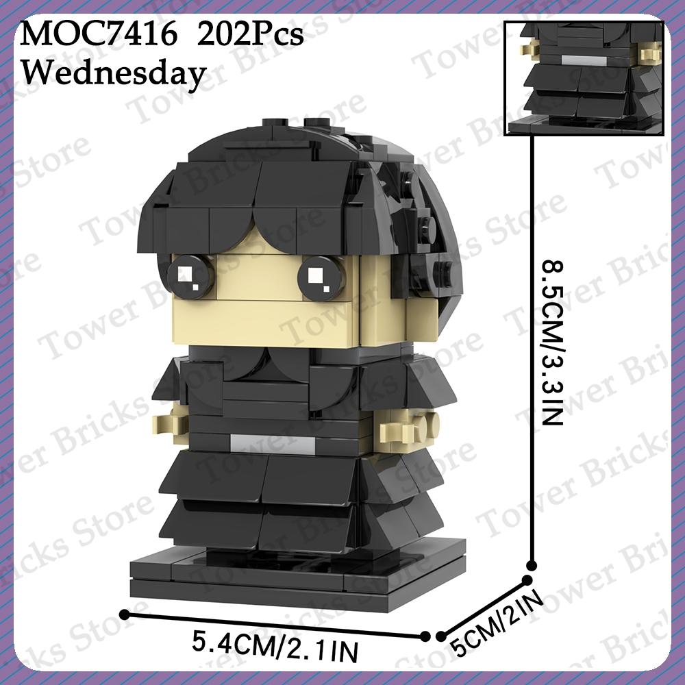 MOOXI Wednesday Thoning Brickheadz MOC Fantasy Figures Building Blocks Set Toys For Children Adult Friends Gift Compatible Brick