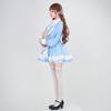Milky Time Halloween Cosplay Costume for Women, Sister Maid with Eyepatch, Black and Light Blue