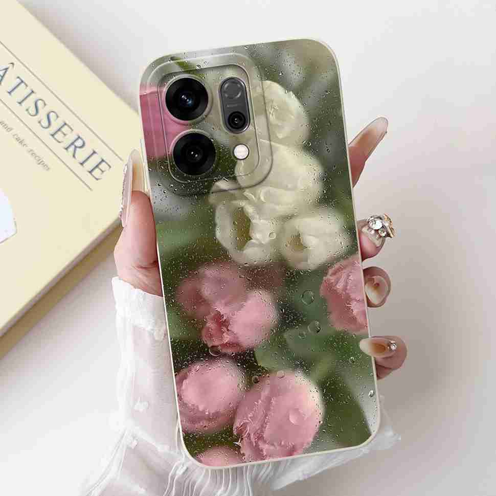For Oppo Reno14 5G PLA110 Case Cute Rabbit Sunflower Soft Silicon Cover For Oppo Reno 14 CPH2737 6.59" Protective Cases Coque