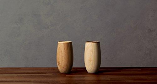 RIVERET Cocoon Tumblers, 330ml, Pair, Bamboo, Dishwasher Safe, White/Brown, RV-120WB