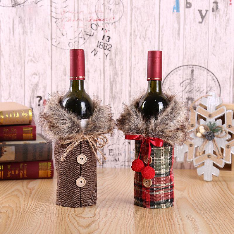 Luxurious Santa Claus Wine Bottle Cover Gift Bag For Festive Christmas Table Decor
