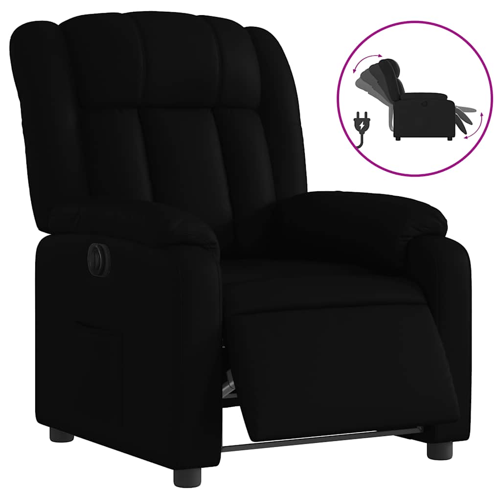 Vidaxl Electric Recliner Armchair, Black, Upholstered with Faux Leather