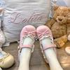 Heart flower one-word buckle Mary Jane casual shoes spring new daily versatile skirt small leather shoes lace