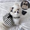 Black Cat Dress Big Bow Striped Puppy Skirt Fashion Small Dog Princess Dress  Summer