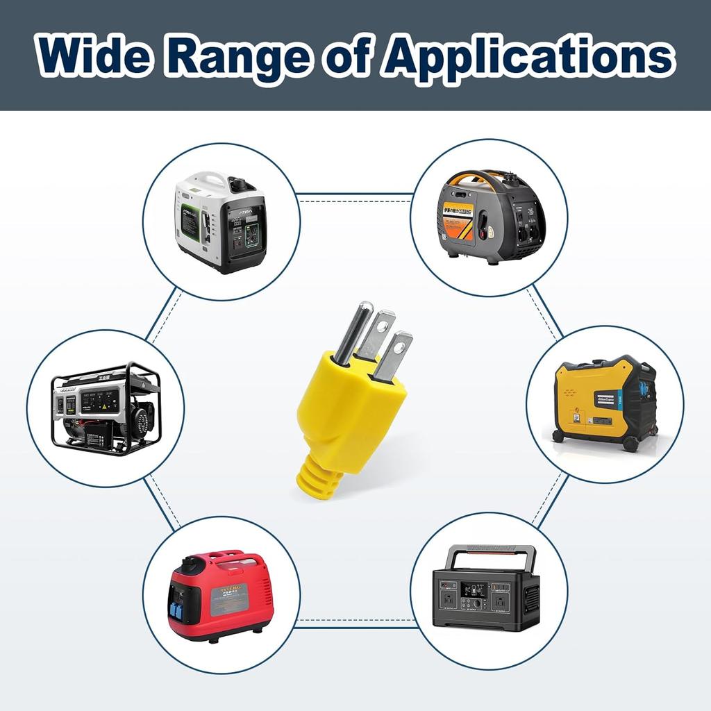 1 Pack Neutral Ground Bonding Plug for Portable Inverter Generator, Surge Protector with Floating Neutral on RV, Camper for Solve Open Ground Error