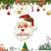 Wooden Door Decorations Christmas Hanging Sign, 2D Santa Snowman Welcome Plaque, Xmas Wall Seasonal Home Decor Ornament, Holiday for Front Porch,