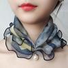 Spring Summer Chiffon Neck Collar Scarf Women Head Thin Sunscreen Variety Small Silk Anti-UV Scarf Mask Multi-Function Scarf