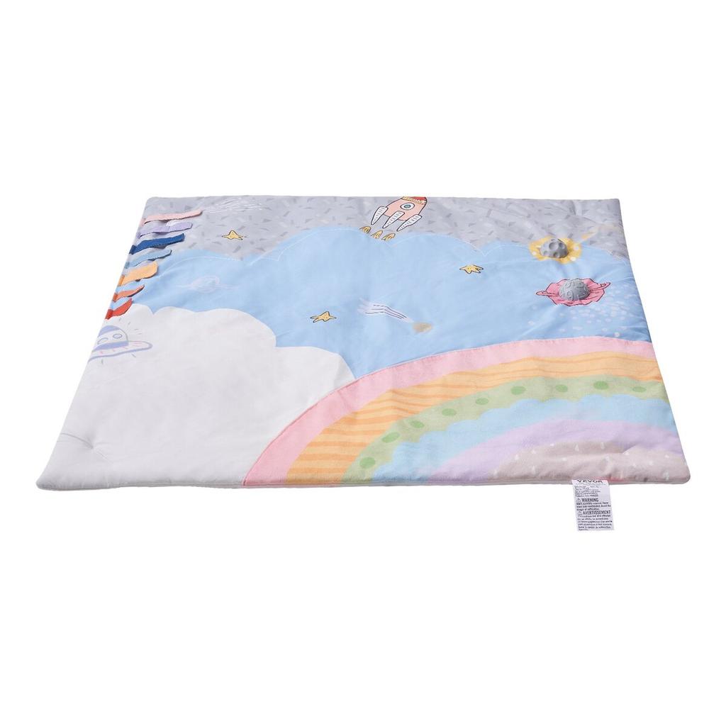 Baby Play Gym Mat Tummy Time Activity Mat with 6 Sensory Toy 35.0" X 35.0"