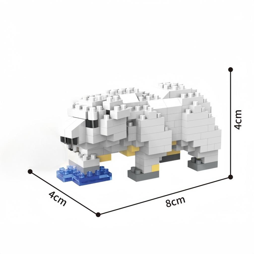 KNEW BUILT 3D Animal Model ElephantHippoLionLeopard Micro Mini Building Block Toys-Create ZooPuzzle AssemblyChristmas Gifts