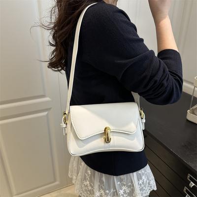 Simple Design Texture  Temperament Fresh New Summer Lock Portable Underarm Shoulder Bag Women
