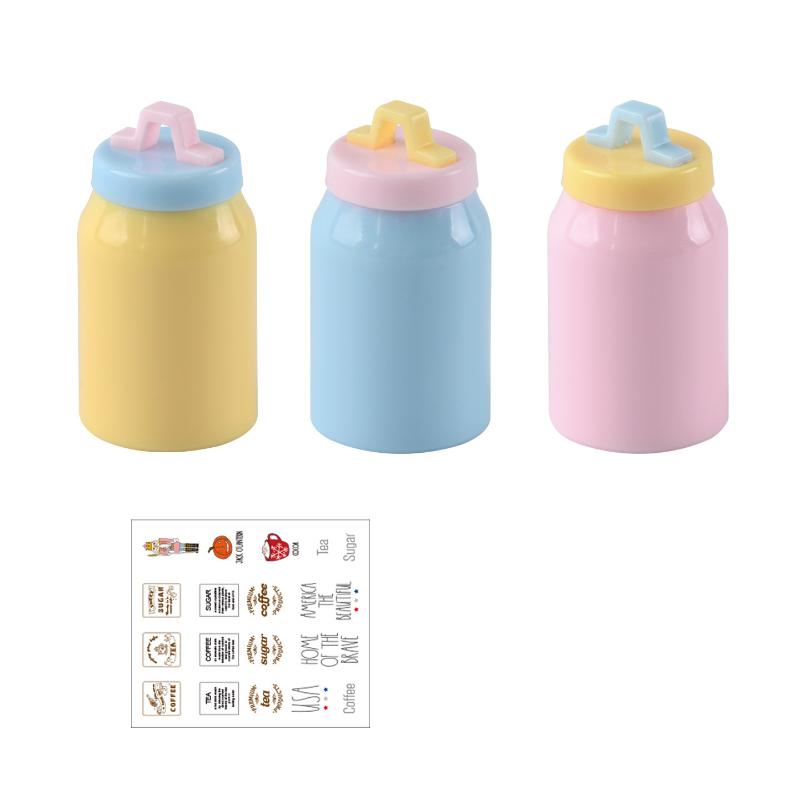 

3Pcs Miniature American Style Storage Can Dollhouse Simulated Tea/ Coffee And Sugar Jar Can Model Toys For Doll Accessories as the picture