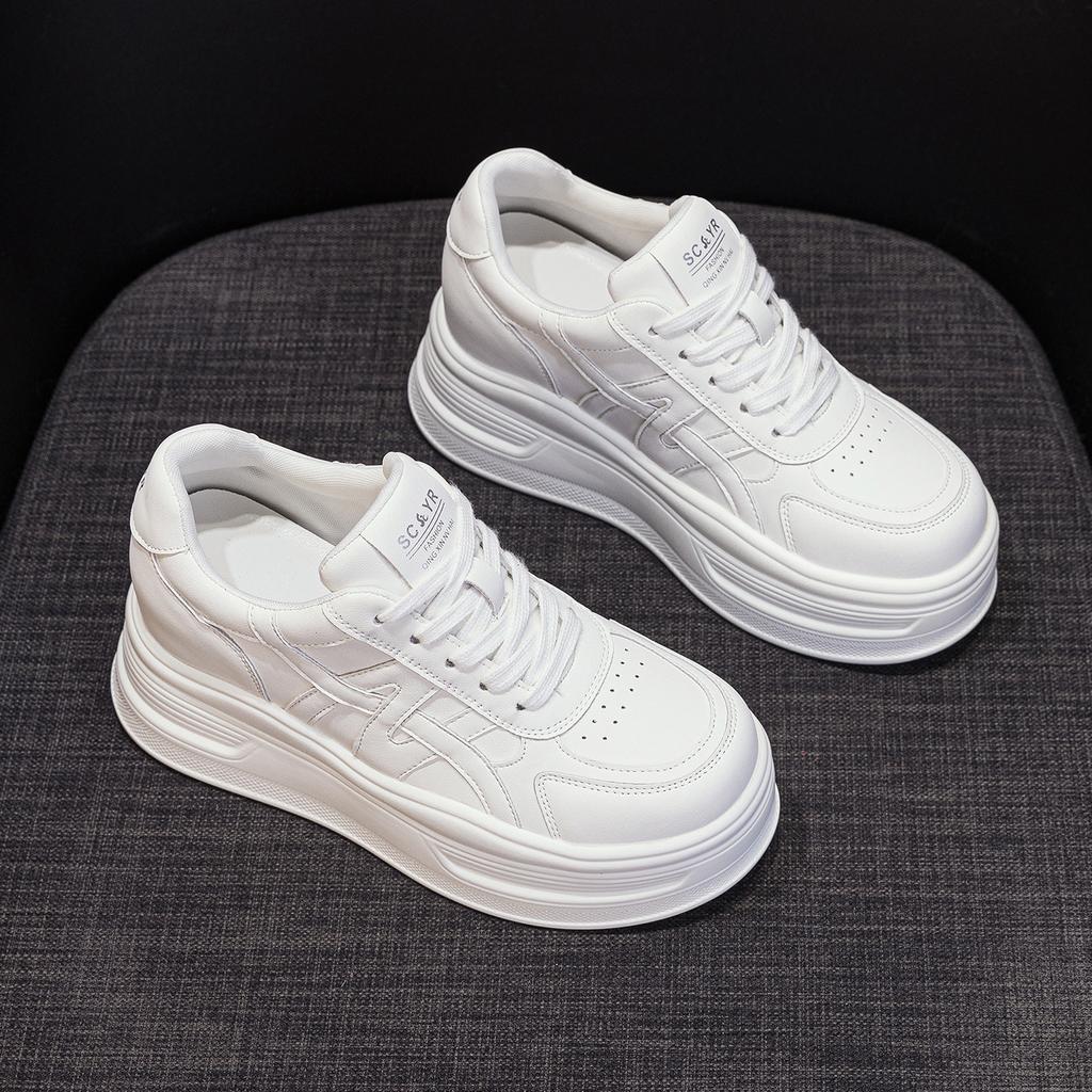 Rutschfeste Schuhe, Damenschuhe, Schuhe mit dicker Sohle zur Höhenvergrößerung, Sport- und Freizeit-Board-Schuhe