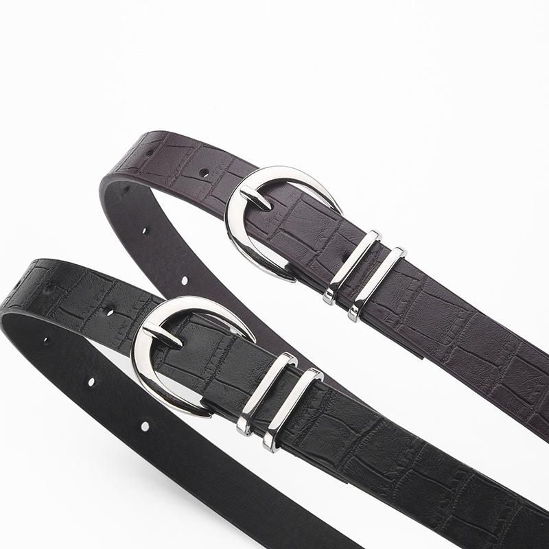 Bohemian Crocodile Pattern Glossy Belt Women'S Pin Buckle Belt Casual Belt Accessories High Sense