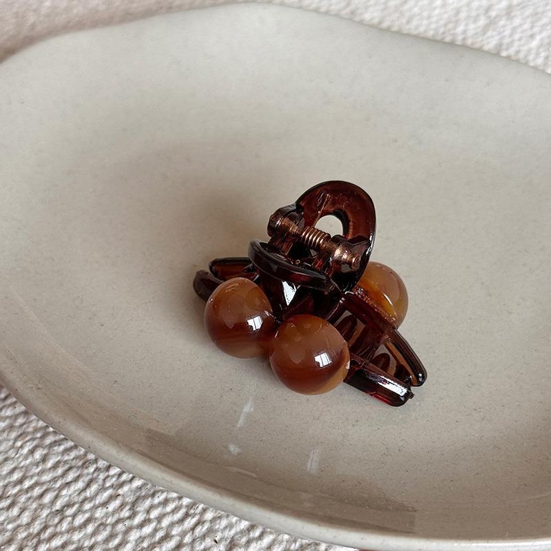 Mini gancho de cabelo redondo cor café temperamento suave franja lateral clipe de pegar acessórios de cabelo modernos versáteis sofisticados mulheres