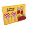 Lockout Tagout Station Kit PC PA Wall Mount Industrial Safety Lock Board Set with 10 Tags 2 Hasp Lock Yellow