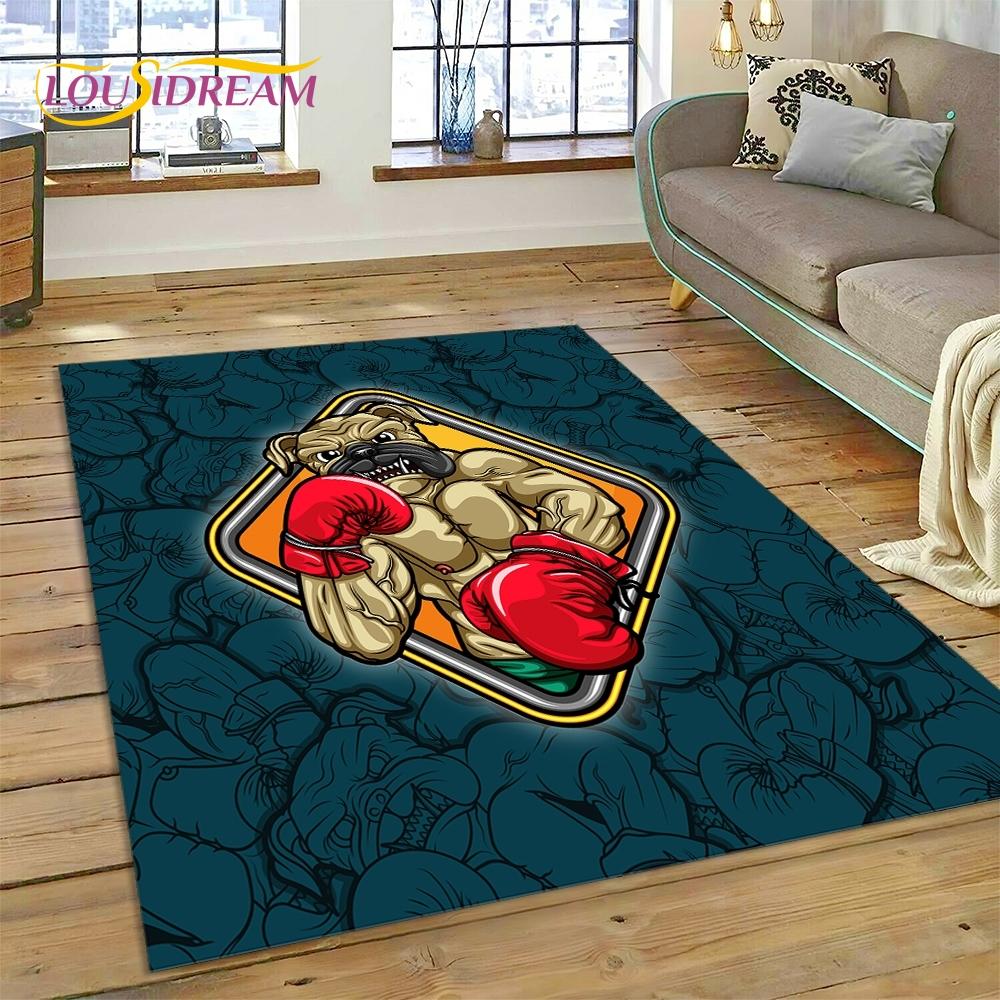Boxing Gloves Boxer Fight Cartoon Rug Carpet for Living Room Bedroom Home Decor,Floor Mat Non-slip Decoration for Sofa Doormat