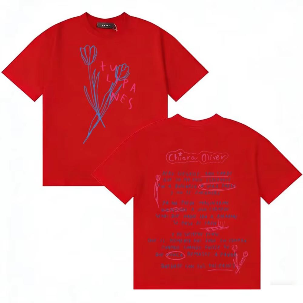 Singer Chiara Oliver Album Tour T Shirt Unisex Women Trendy YK Tshirts Casual Cotton Cozy Retro Oversized Pop T Shirts Streetwear