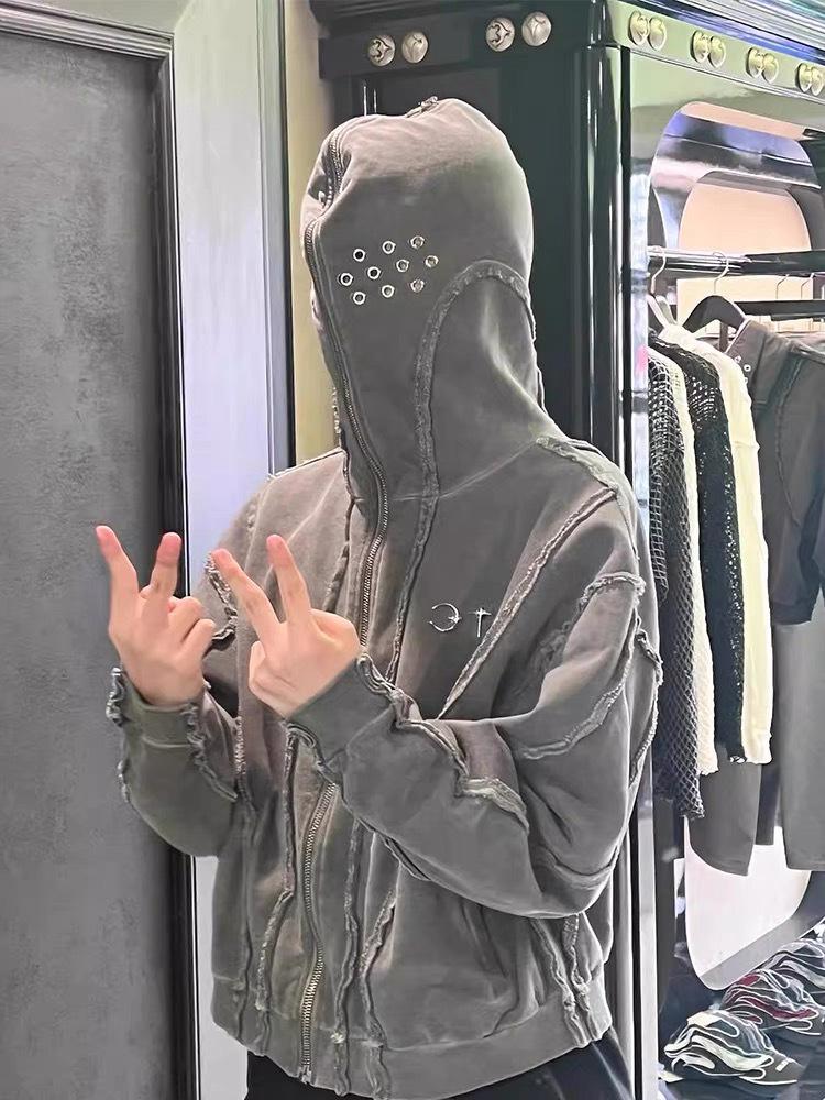 Cardigan com Capuz e Estampa de Tubarão Desgastado THUG CLUB
