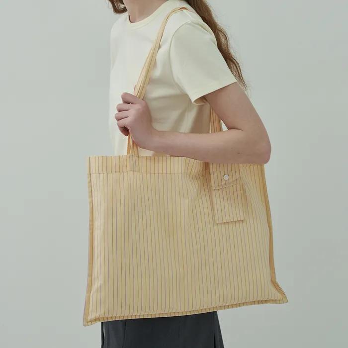 Square Eco Bag - Stripe Yellow