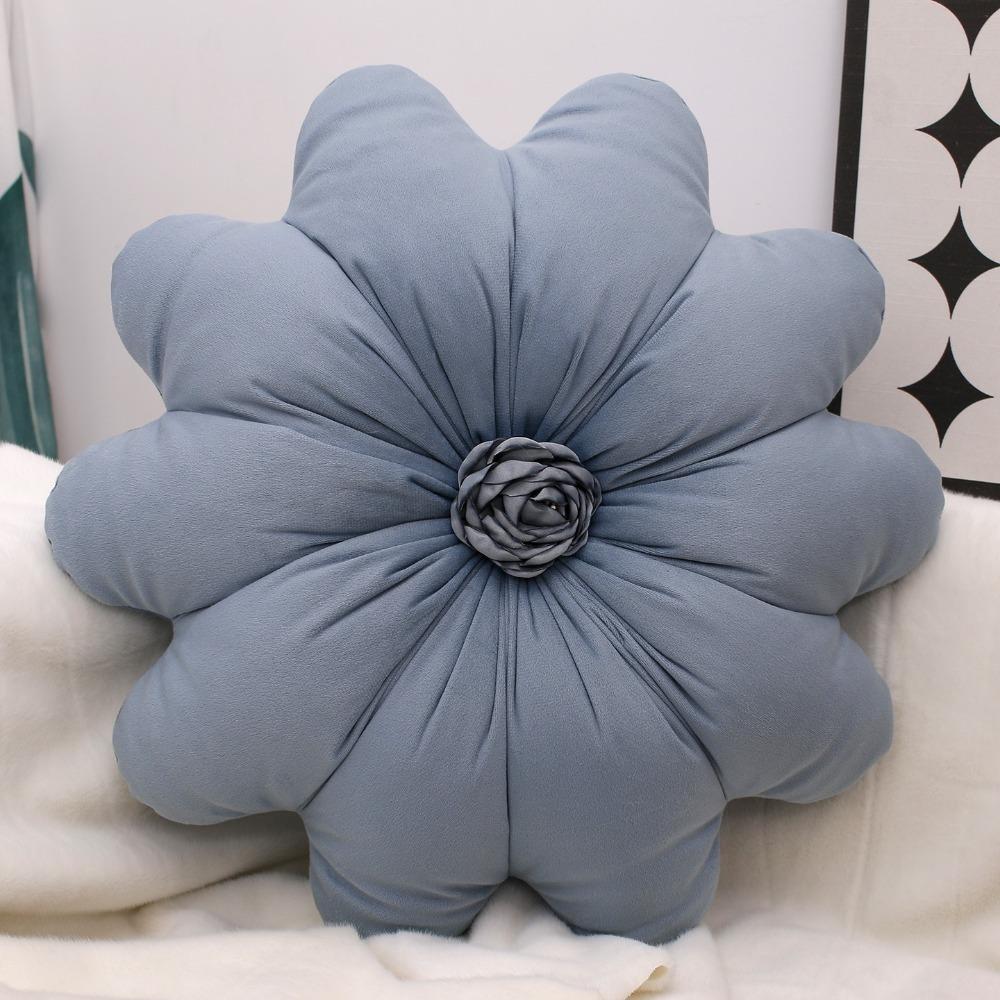 Soft Sunflower Throw Pillow Dutch Velvet Bedroom Pillow Minimalist Round Pillow  Couch Accessory