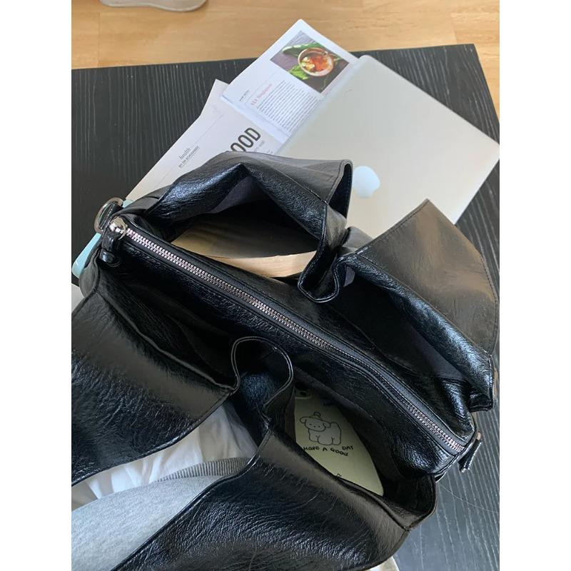 Casual Lage Capacity Tote Bag For Women Simple Solid Shoulder Bag High Quality PU Leather Female Crossbody Bag Handbags