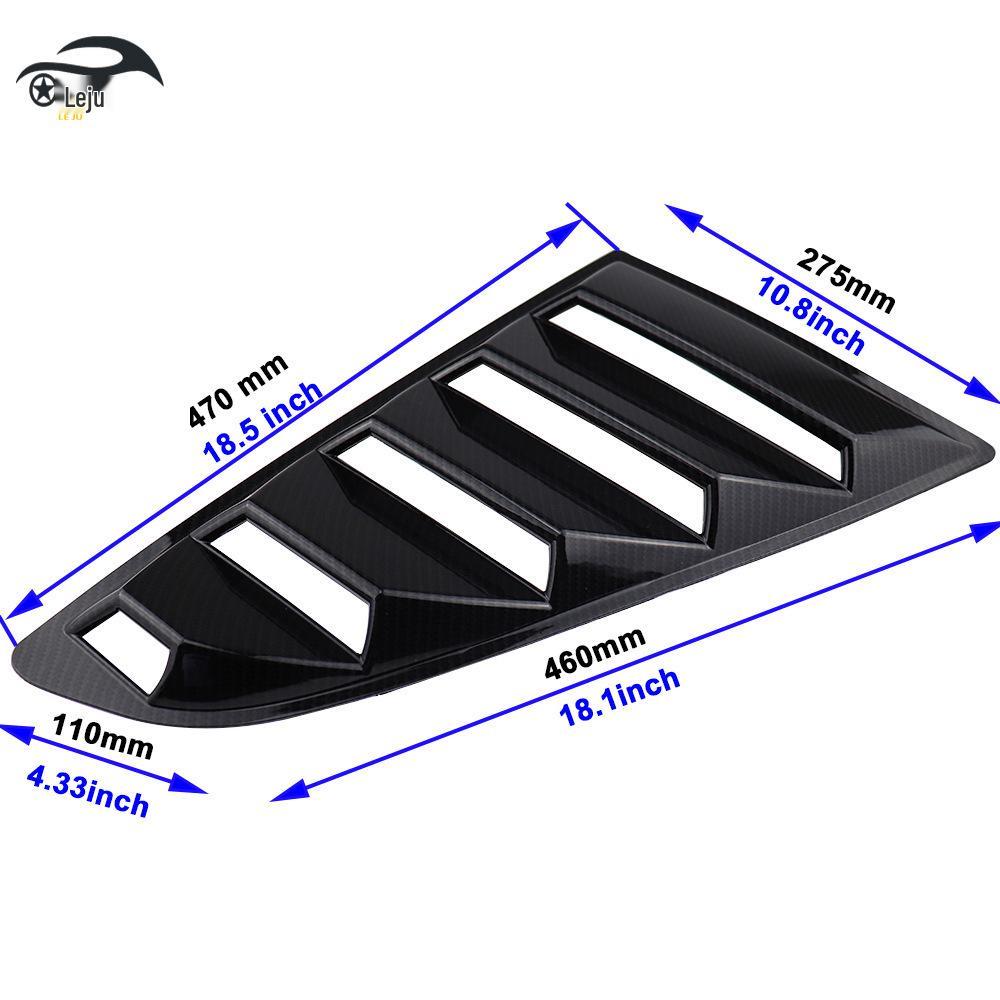 Ford Mustang 2015-2017 Gloss Black Rear Side Window Louvers