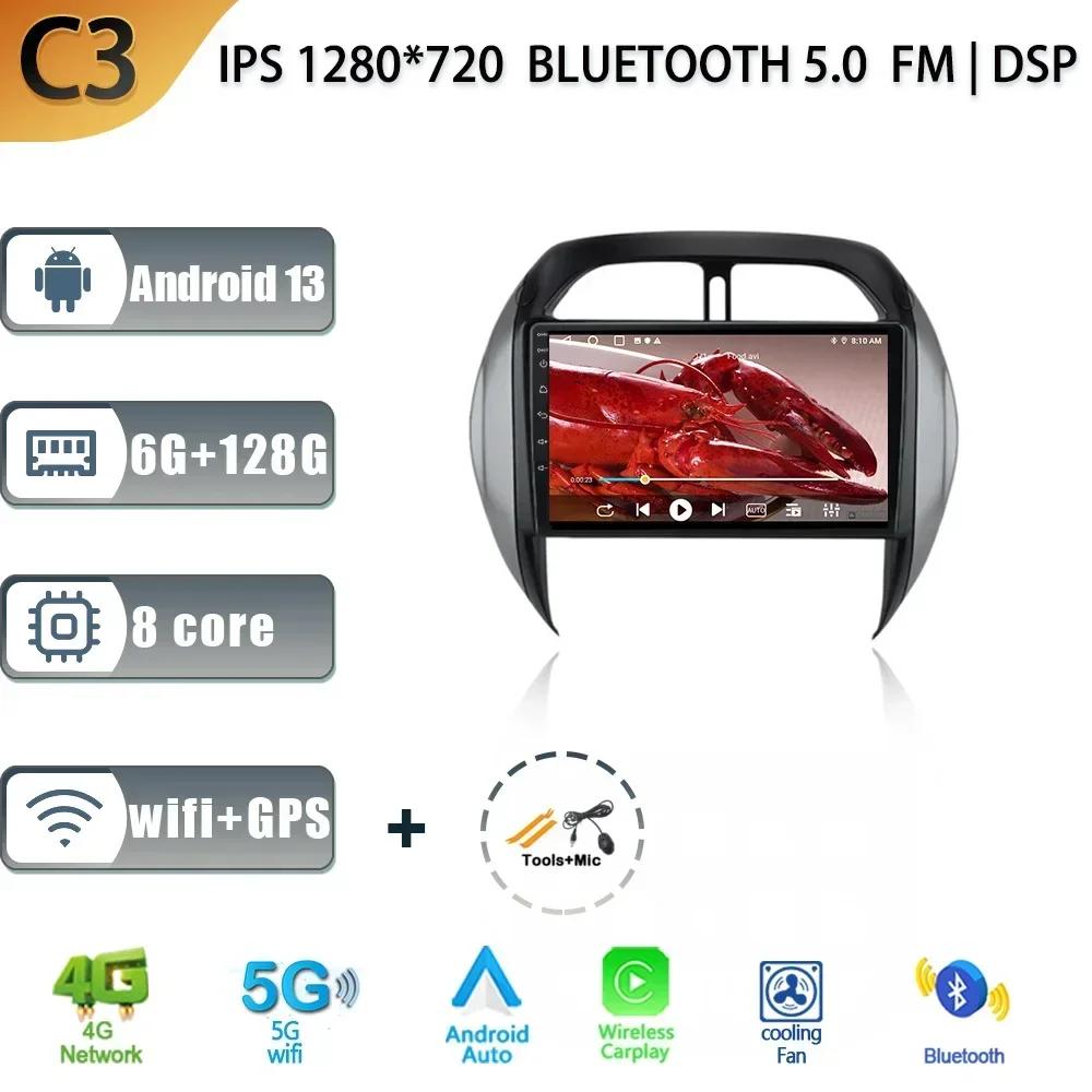Android 13 Wireless Carplay For TOYOTA RAV4 2003-2005 Audio Stereo Car Radio Multimedia Player 4G GPS  Navigation 2 Din Screen