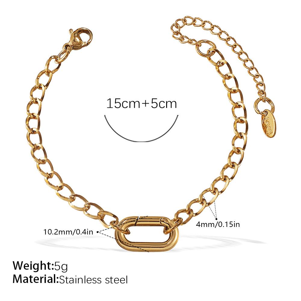 

Personalized Natural Stone Pearl Love Hollow Bracelet Versatile Oil Drop Red Pepper Stainless Steel Croissant Bracelet