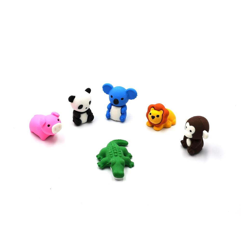 5 pezzi / lotto Diverse Gomme da Cancellare Animali dei Cartoni Animati Novità Carine Animali di Gomma Mini Gomma Kawaii per bambini Panda Tigre Elefante