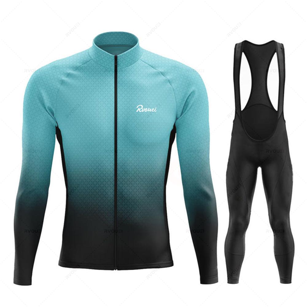 Rvouei Pro Team 2026 Spring and Fall Mens Long Sleeve Cycling Sets Bicycle Clothing Mountain Bike Clothes Suits Ropa Ciclismo