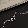 Hip Hop Jewelry Double Circle Thai Silver Color Bracelet Handmade Thick Chain Couple Bracelet For Men Women S -B413