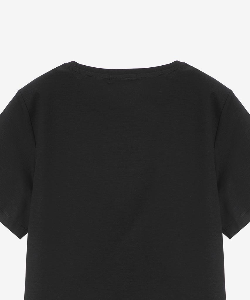 BASIC HOUSE Women'S Cotton Modal Crew Neck Short Sleeve T-Shirt Black Lzts3212