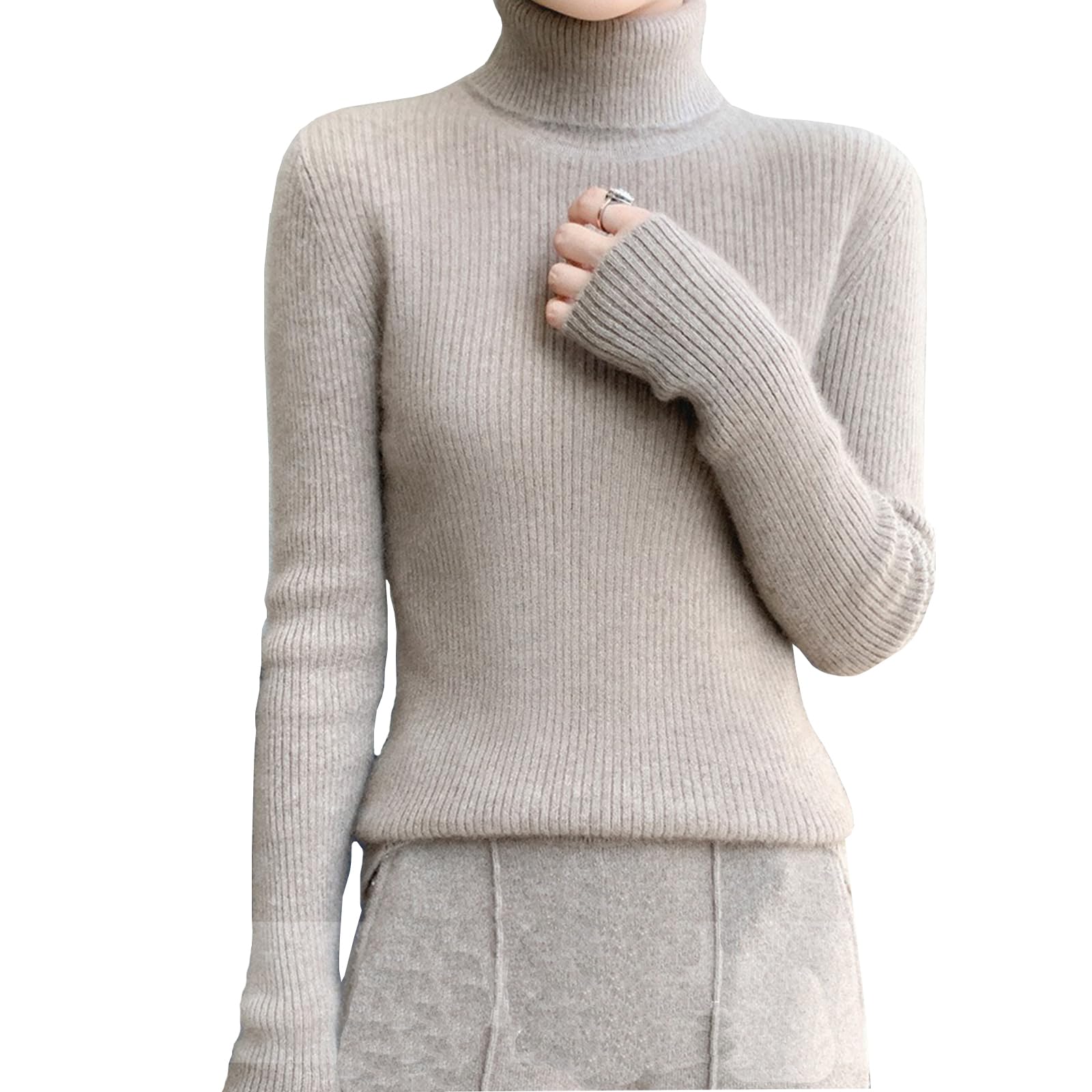 

Водолазка Tuten Вязаный Длинный Однотонный Дорожный Женский Свитер, В рубчик, Рукав, Цвет, Эластичный, Теплый, Повседневный, Стильный, Элегантный, Приталенный, (Верблюд-М)