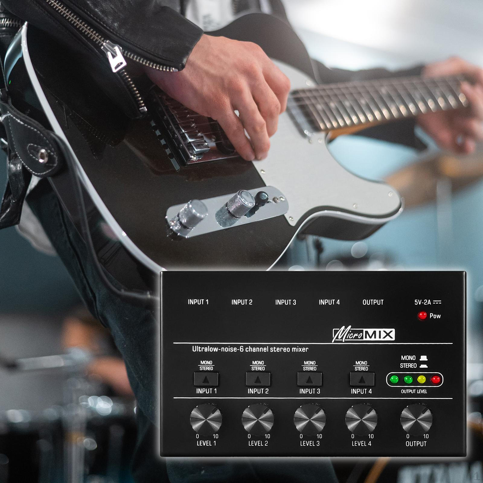 

4-канальный звуковой микшер Портативный вход 1 выход Выходная система Стерео Цифровой