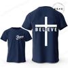 Believe Cross Jesus Creative Fashion Men's T-shirts Christian Graphic Printed Tops Female Tshirts Casual Short Sleeved T-shirt