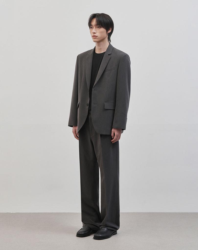 Work On Body Off [Summer/All Seasons] Sivico Semi-Overfit Single Set-Up Suit [Grey]