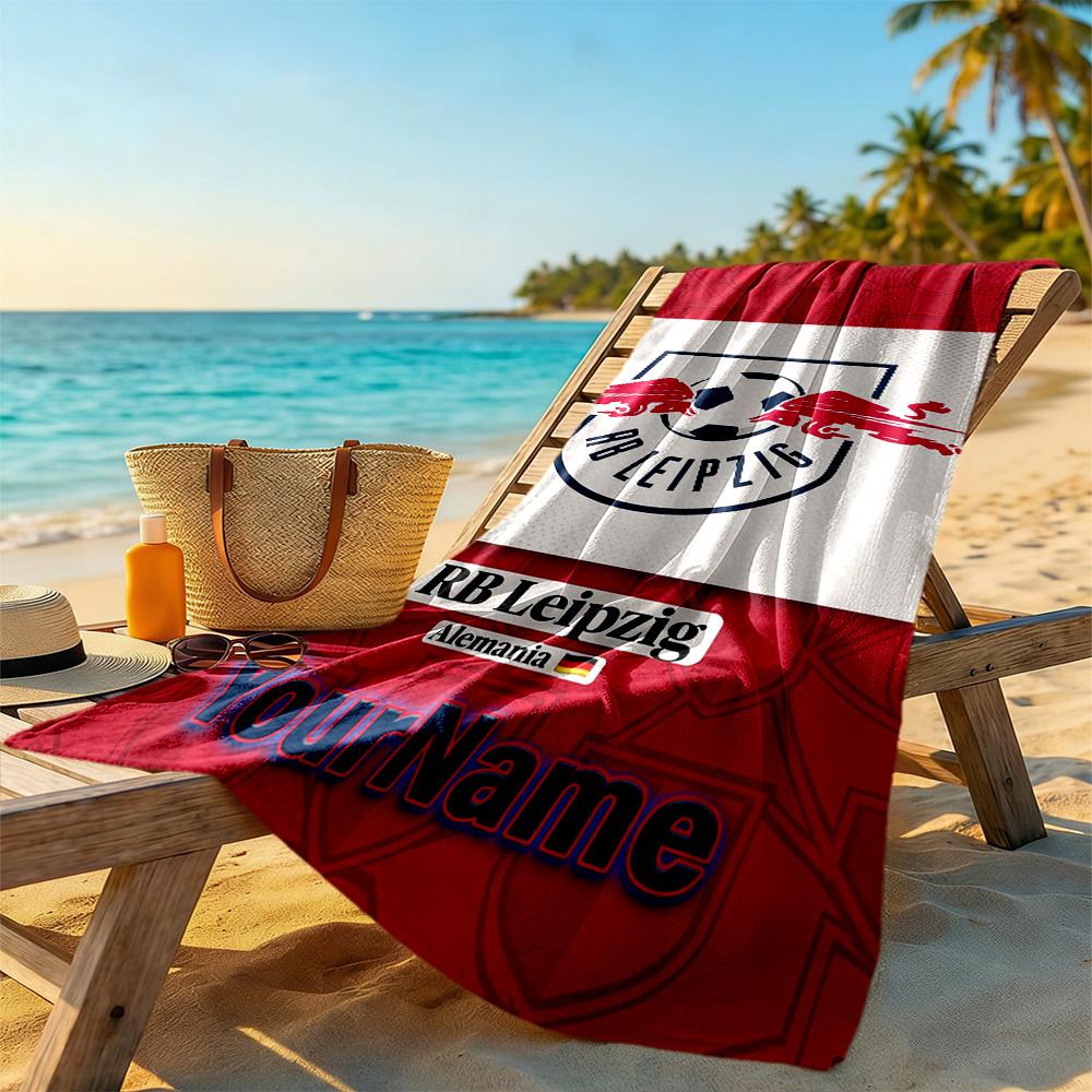 RB Leipzig Personalisierbares Namens-Strandtuch Superweich Saugfähig Ideal Für Reisen Outdoor Schwimmbad Yoga Surfen Camping Wandern Fitnessstudio Geschenk Urlaub