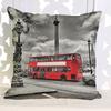 Vintage Uk London Phone Booth Throw Pillow Case Sofa Decorative Cotton Linen Big Ben Art British Fashion Cushion Cover
